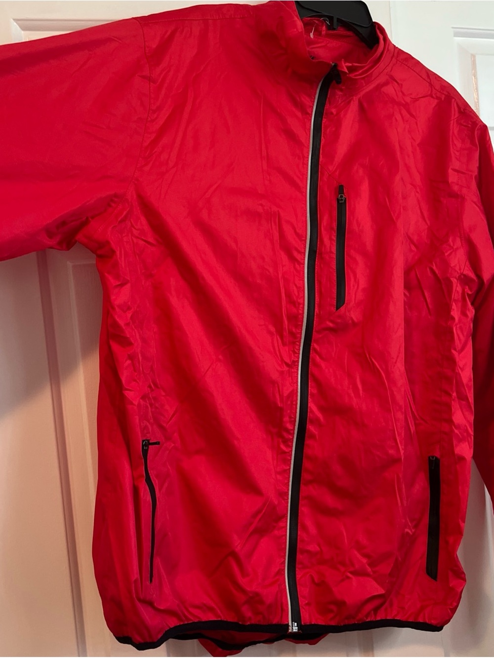 Crivit Sports Men's Zip  Up Cycling Rain Windbreaker Jacket XL 56/58 Red Black